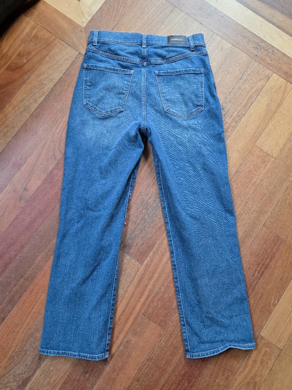 Express Modern Straight Super High Rise Ripped Jeans Size 6 Short - Picture 13 of 16
